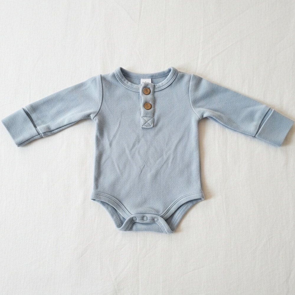 Blue Long-Sleeve Kids One Piece